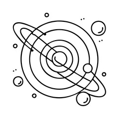 planetary ring system icon, planetary ring system line art - simple line art of planetary ring system, perfect for planetary ring system logos and icons © Sayem
