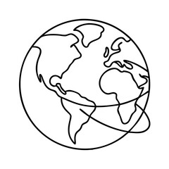 planet earth icon, planet earth line art - simple line art of planet earth, perfect for planet earth logos and icons