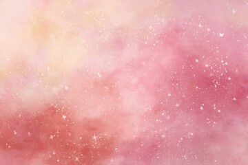 Fototapeta premium Dreamy Pink Watercolor Background with Soft Gradient and Starry Accents