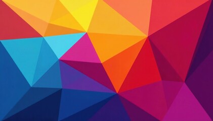 Obraz premium Geometric abstract shapes, vibrant color palette, continuous pattern , shapes, polygon