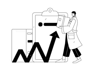 Medical characters fighting the epidemic flat vector concept operation hand drawn illustration
