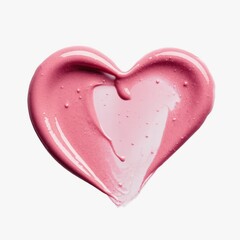 Swirling pink paint forms a heart shape on a minimalist white background, creating an abstract expression of love and creativity