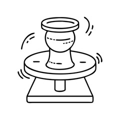 pottery wheel icon, pottery wheel line art - simple line art of pottery wheel, perfect for pottery wheel logos and icons