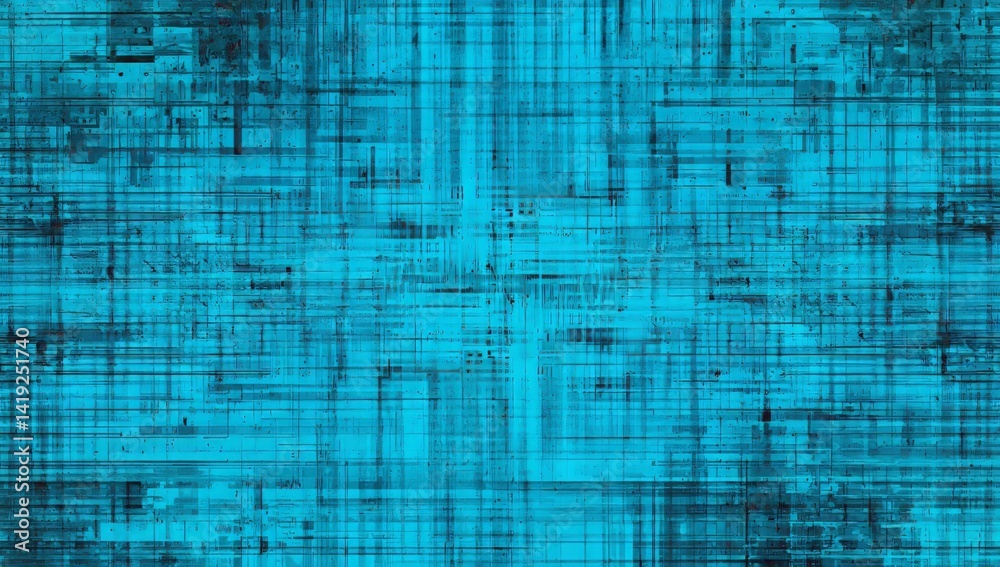 Poster Vibrant blue abstraction with layered patterns creating a dynamic background texture for creative projects