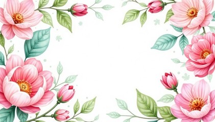 Delicate watercolor floral pattern, perfect for spring flyers , pastel, pink