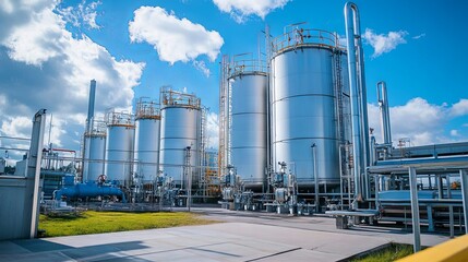 Obraz premium Hydrogen storage tanks supporting the generation of clean energy
