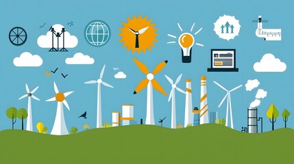 Futuristic of a cutting edge oil refinery facility that seamlessly integrates renewable energy technologies for a more sustainable and efficient energy production process