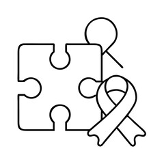 puzzle piece awareness icon, puzzle piece awareness line art - simple line art of puzzle piece awareness, perfect for puzzle piece awareness logos and icons