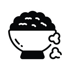 Ready to use glyph style icon of popcorn bowl