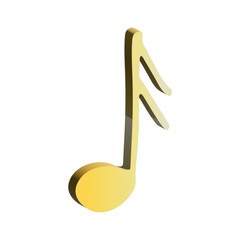 Obraz premium 3d music note. Hand drawn musical symbol. Single element for print, web, design, decor, logo