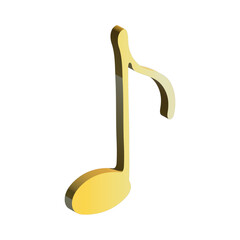 3d music note. Hand drawn musical symbol. Single element for print, web, design, decor, logo
