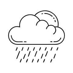 rain cloud icon, rain cloud line art - simple line art of rain cloud, perfect for rain cloud logos and icons