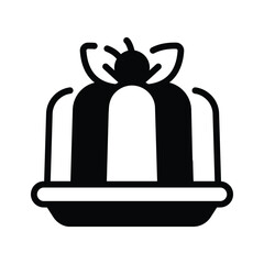 Here is a latest glyph style icon of fruit pudding