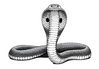 Fototapeta premium coiled cobra vector illustration