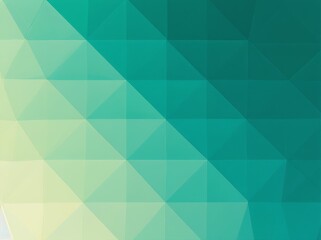 Fototapeta premium Geometric abstraction with layered triangular shapes in soft green and blue tones on a smooth background