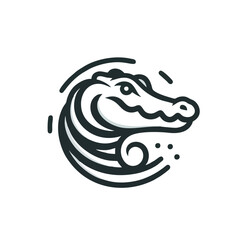 Alligator Logo Using Line and Curve Balance