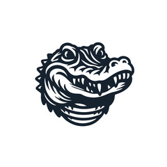 Alligator Head Logo With Bold Outlines