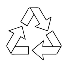 recycling symbol icon, recycling symbol line art - simple line art of recycling symbol, perfect for recycling symbol logos and icons