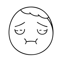 Fototapeta premium resting face icon, resting face line art - simple line art of resting face, perfect for resting face logos and icons