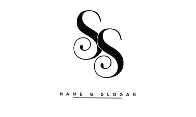SS Abstract Letters Logo Monogram