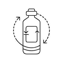 reusable water bottle icon, reusable water bottle line art - simple line art of reusable water bottle, perfect for reusable water bottle logos and icons