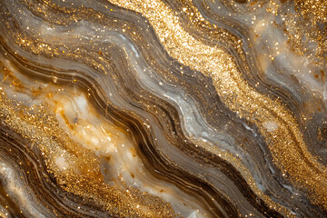 Obraz premium Marble background with wave pattern , golden color and sparkling
