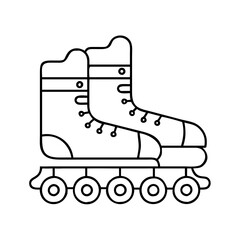 roller skates icon, roller skates line art - simple line art of roller skates, perfect for roller skates logos and icons