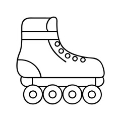 roller skates icon, roller skates line art - simple line art of roller skates, perfect for roller skates logos and icons