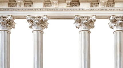 Fototapeta premium Detailed marble columns with intricate detailing conveying classical elegance