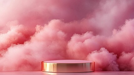 Blank Pastel Aesthetic soft pink and rose gold podium