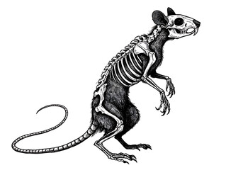 skeletal rat vector illustration
