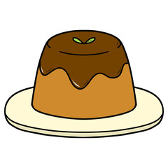 pudding illustration hand drawn isolated vector