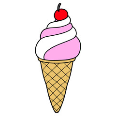 ice cream illustration hand drawn isolated vector