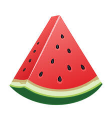 Slice of Watermelon Fruit - Vector Illustration