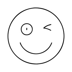 smiling face with a wink icon, smiling face with a wink line art - simple line art of smiling face with a wink, perfect for smiling face with a wink logos and icons