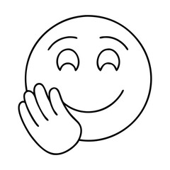 smiling hand emoji icon, smiling hand emoji line art - simple line art of smiling hand emoji, perfect for smiling hand emoji logos and icons