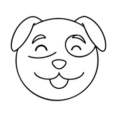 smiling pet face icon, smiling pet face line art - simple line art of smiling pet face, perfect for smiling pet face logos and icons