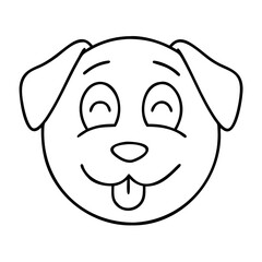 smiling pet face icon, smiling pet face line art - simple line art of smiling pet face, perfect for smiling pet face logos and icons