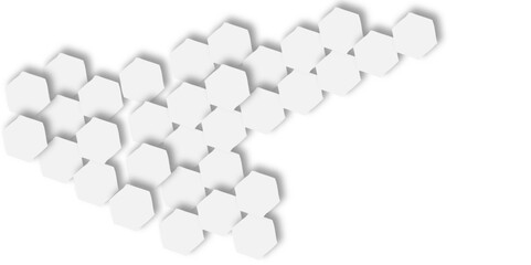 Abstract 3d  white and grey hexagonal geometric texture pattern surface bright light honeycomb metal hexagon design.	
