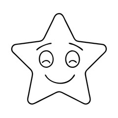 smiling star icon, smiling star line art - simple line art of smiling star, perfect for smiling star logos and icons