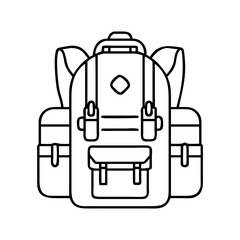 soldier s backpack icon, soldier s backpack line art - simple line art of soldier s backpack, perfect for soldier s backpack logos and icons