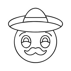 sombrero emoji icon, sombrero emoji line art - simple line art of sombrero emoji, perfect for sombrero emoji logos and icons