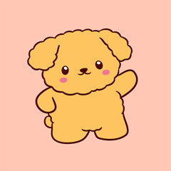 Illustration of a happy poodle Cute and adorable
