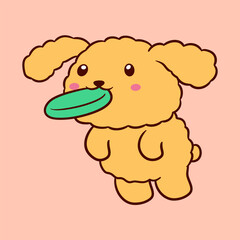 Illustration of a happy poodle Cute and adorable