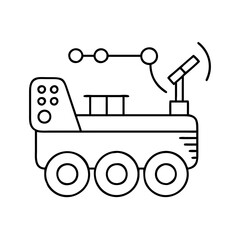 space rover icon, space rover line art - simple line art of space rover, perfect for space rover logos and icons