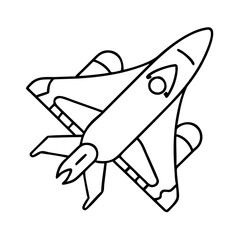 spaceship icon, spaceship line art - simple line art of spaceship, perfect for spaceship logos and icons