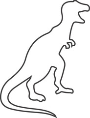 Outline of Tyrannosaurus Rex Icon – Minimalist Dinosaur Vector Silhouette for Education and Kids Design Projects
