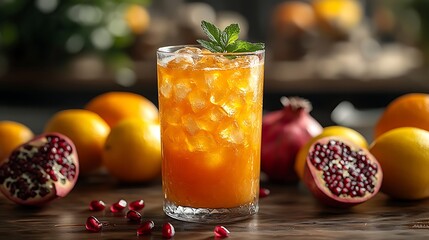 Refreshing Citrus Juice With Pomegranate Images
