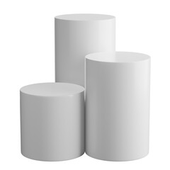 White Cylinder Podium - 3D Render - 4K