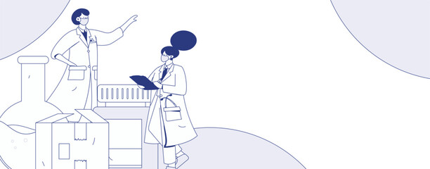 Medical characters fighting the epidemic flat vector concept operation hand drawn illustration
